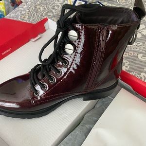 Patent Burgundy Boot